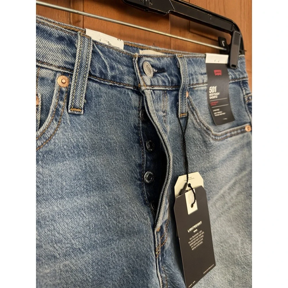 Women's Levi's 501 Mid-Thigh Denim Shorts High-Rise Size 27 NWT